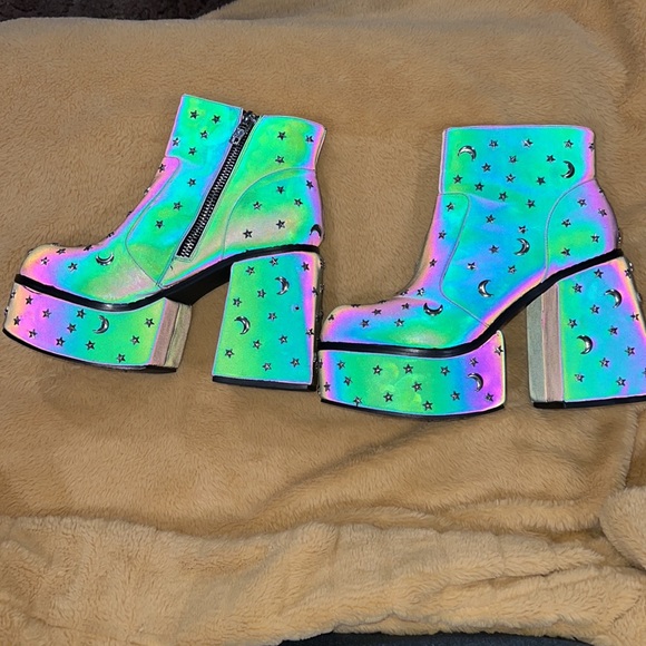 YRU Shoes Yru Vida Reflective Festival Platform Boots W Poshmark
